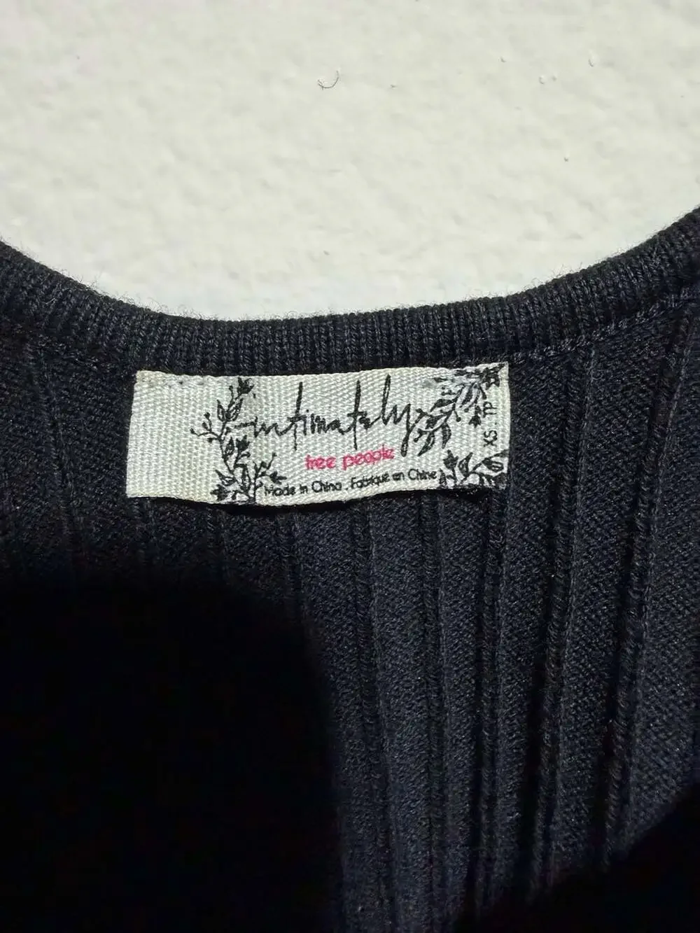 Intimately Free People Black Ribbed Seamless Crop Tank Top Size XS